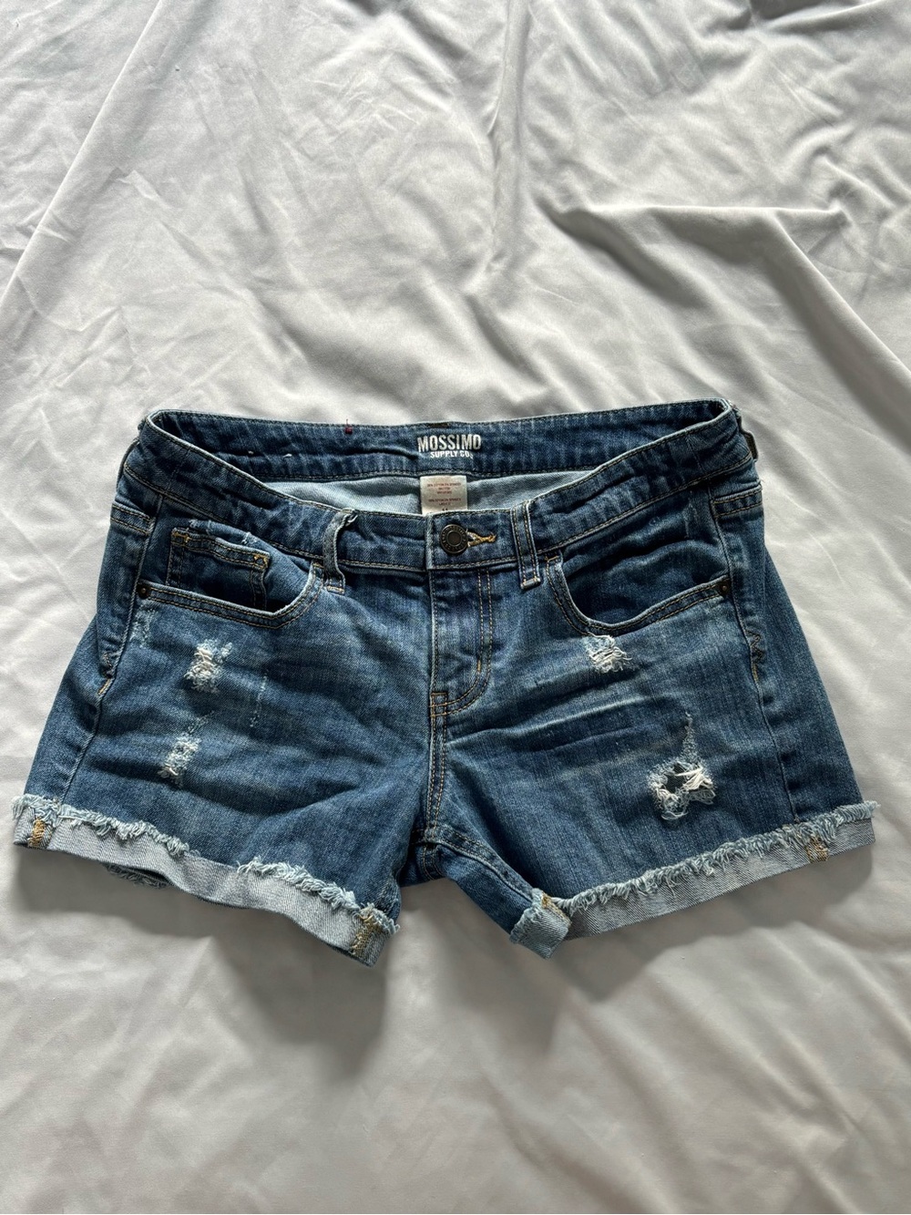 Mossimo Supply Co. Distressed Blue Denim Cutoff Shorts
